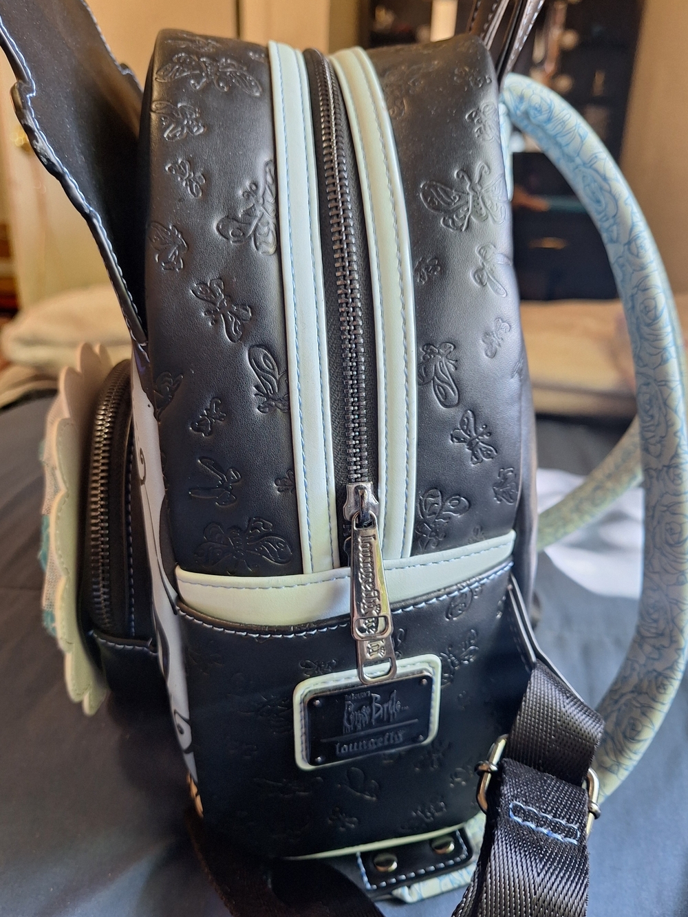Loungefly Blue Floral Emily Bride Backpack - Picture 3 of 6